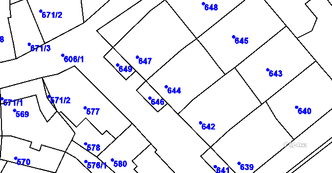 Parcela st. 644 v KÚ Čejč, Katastrální mapa