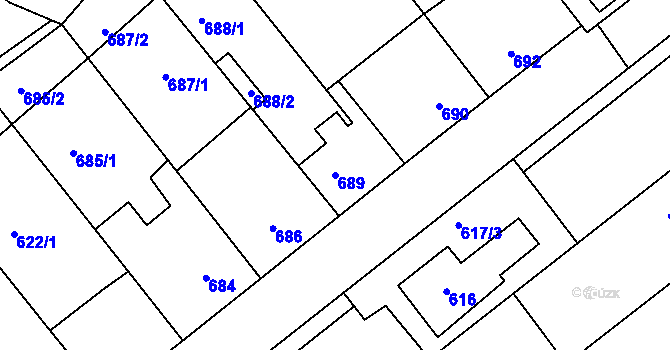 Parcela st. 689 v KÚ Čejč, Katastrální mapa
