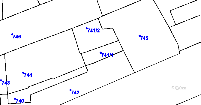Parcela st. 741/1 v KÚ Čejč, Katastrální mapa