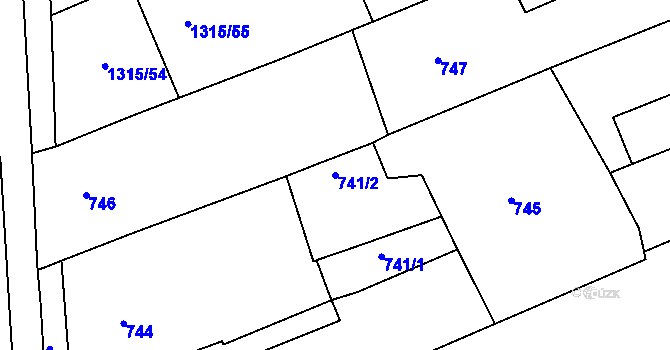 Parcela st. 741/2 v KÚ Čejč, Katastrální mapa