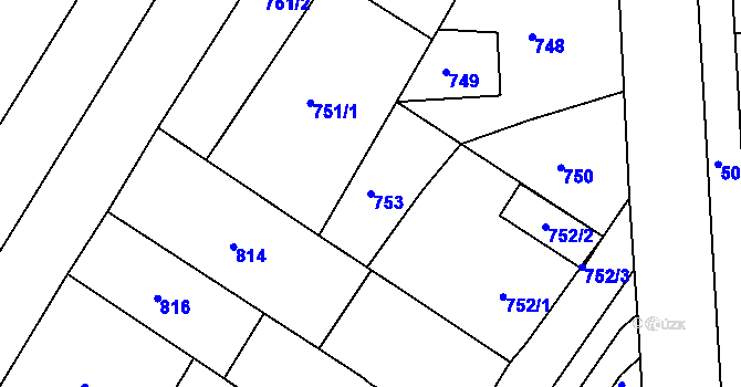 Parcela st. 753 v KÚ Čejč, Katastrální mapa