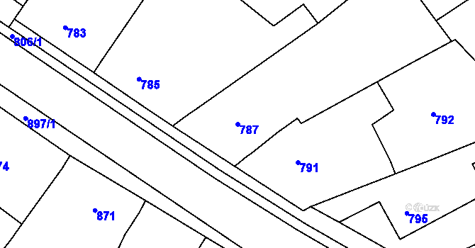 Parcela st. 787 v KÚ Čejč, Katastrální mapa