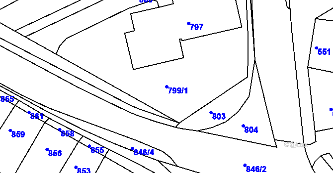 Parcela st. 799/1 v KÚ Čejč, Katastrální mapa