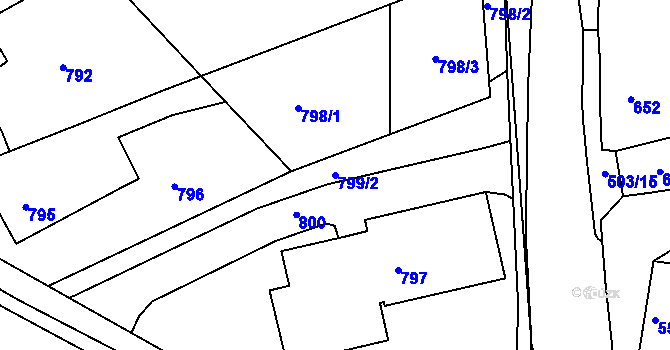 Parcela st. 799/2 v KÚ Čejč, Katastrální mapa