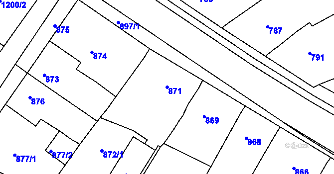 Parcela st. 871 v KÚ Čejč, Katastrální mapa