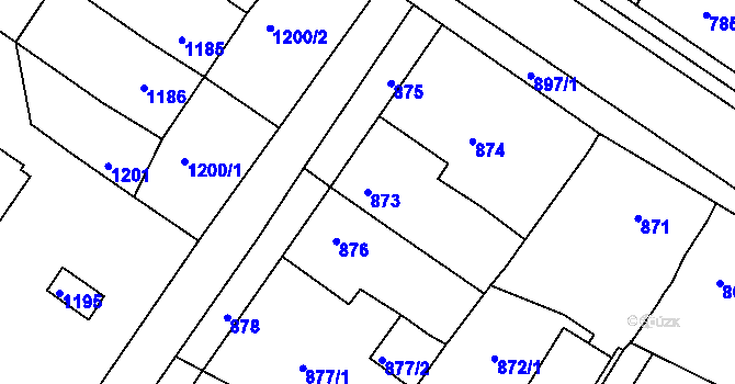 Parcela st. 873 v KÚ Čejč, Katastrální mapa