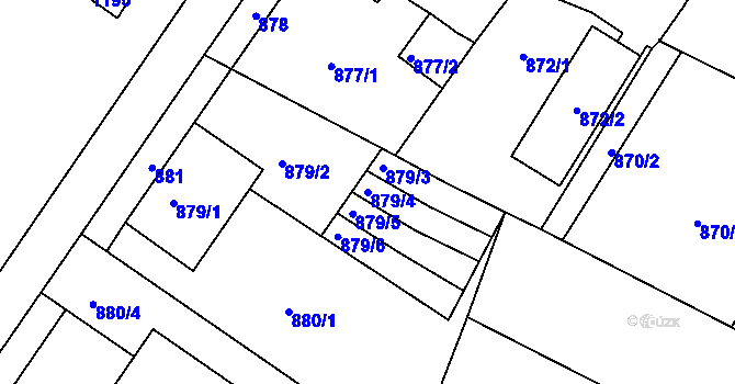 Parcela st. 879/4 v KÚ Čejč, Katastrální mapa
