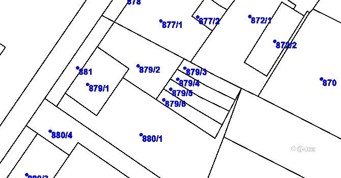 Parcela st. 879/5 v KÚ Čejč, Katastrální mapa