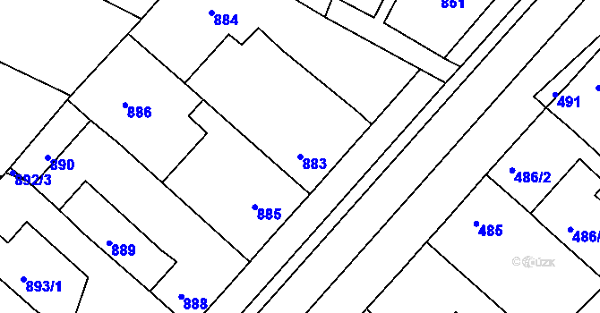 Parcela st. 883 v KÚ Čejč, Katastrální mapa
