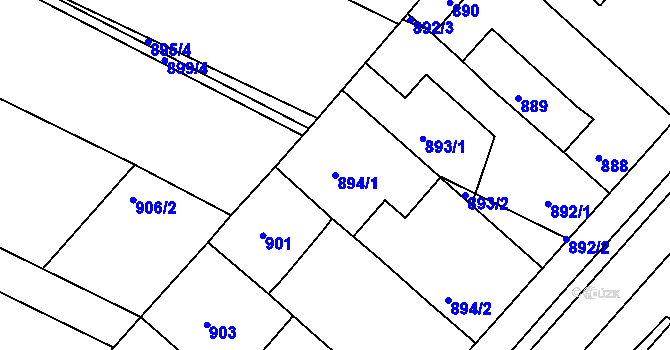 Parcela st. 894/1 v KÚ Čejč, Katastrální mapa