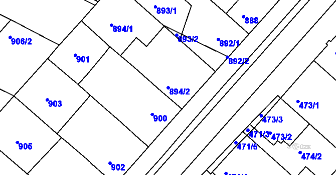 Parcela st. 894/2 v KÚ Čejč, Katastrální mapa