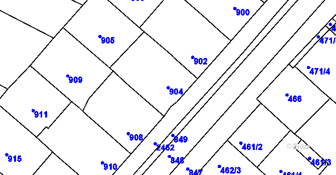 Parcela st. 904 v KÚ Čejč, Katastrální mapa