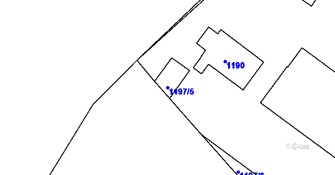 Parcela st. 1197/5 v KÚ Čejč, Katastrální mapa