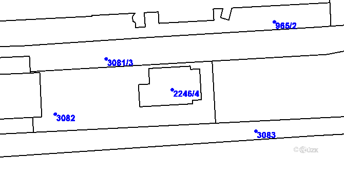 Parcela st. 2246/4 v KÚ Čejč, Katastrální mapa