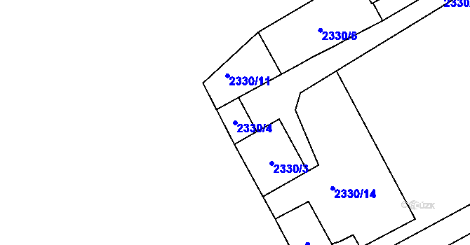 Parcela st. 2330/4 v KÚ Čejč, Katastrální mapa