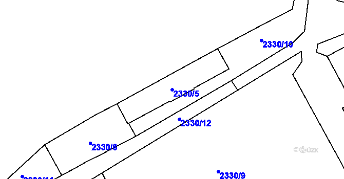 Parcela st. 2330/5 v KÚ Čejč, Katastrální mapa