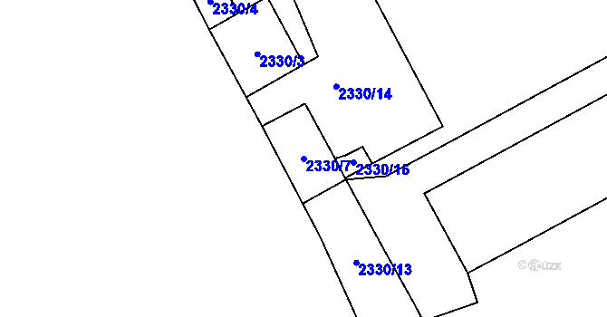 Parcela st. 2330/7 v KÚ Čejč, Katastrální mapa