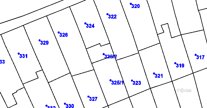 Parcela st. 325/2 v KÚ Čejč, Katastrální mapa