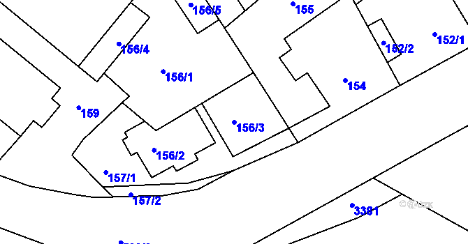 Parcela st. 156/3 v KÚ Čejč, Katastrální mapa