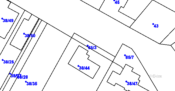 Parcela st. 85/3 v KÚ Čejč, Katastrální mapa