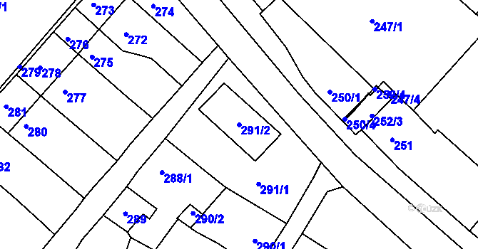 Parcela st. 291/2 v KÚ Čejč, Katastrální mapa