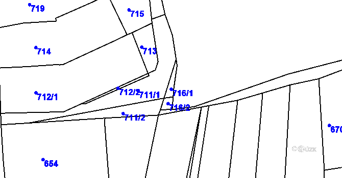 Parcela st. 716/1 v KÚ Čejč, Katastrální mapa