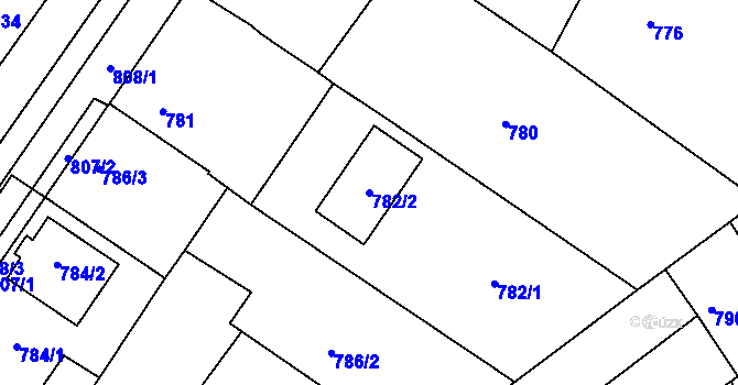 Parcela st. 782/2 v KÚ Čejč, Katastrální mapa