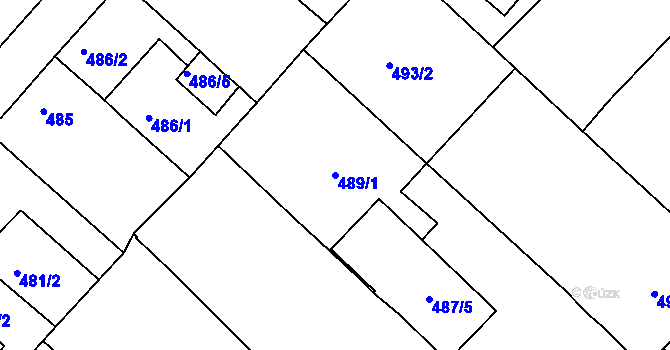 Parcela st. 489/1 v KÚ Čejč, Katastrální mapa