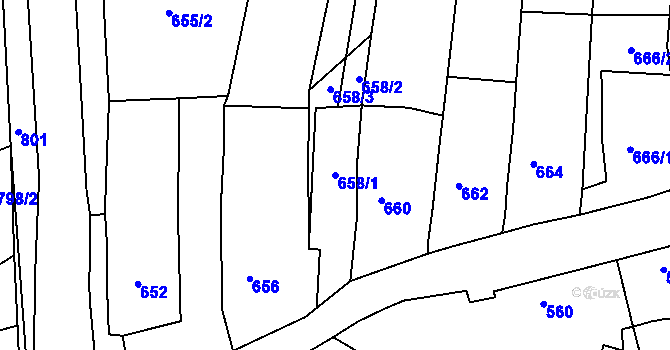 Parcela st. 658/1 v KÚ Čejč, Katastrální mapa