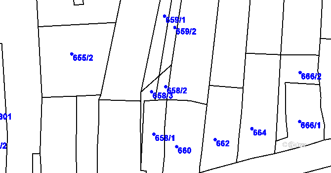 Parcela st. 658/2 v KÚ Čejč, Katastrální mapa