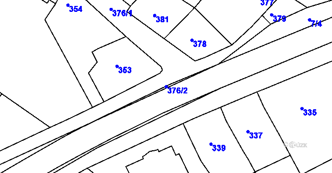 Parcela st. 376/2 v KÚ Čejč, Katastrální mapa