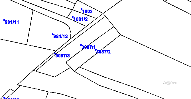 Parcela st. 3087/2 v KÚ Čejč, Katastrální mapa