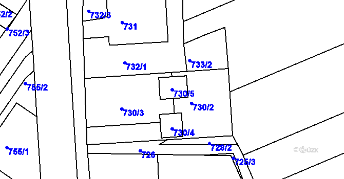 Parcela st. 730/5 v KÚ Čejč, Katastrální mapa