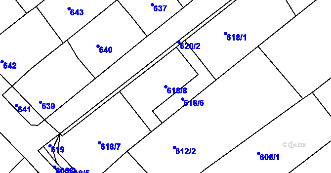 Parcela st. 618/8 v KÚ Čejč, Katastrální mapa