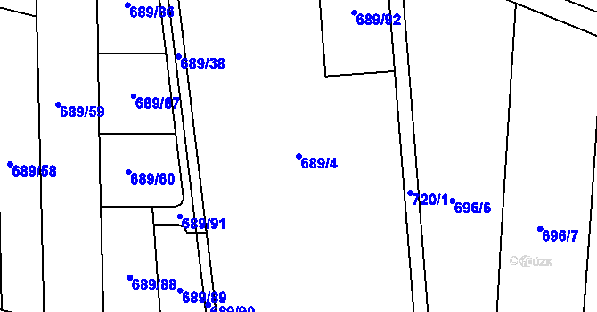 Parcela st. 689/4 v KÚ Čejetice, Katastrální mapa