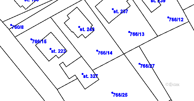 Parcela st. 766/14 v KÚ Čejetice, Katastrální mapa