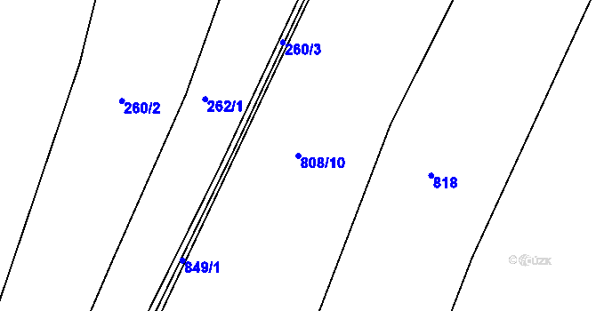 Parcela st. 808/10 v KÚ Čejetice, Katastrální mapa