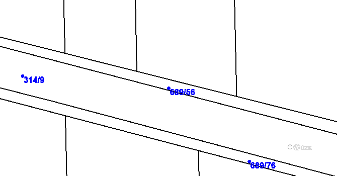 Parcela st. 689/56 v KÚ Čejetice, Katastrální mapa