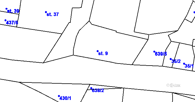 Parcela st. 9 v KÚ Sudoměř u Čejetic, Katastrální mapa