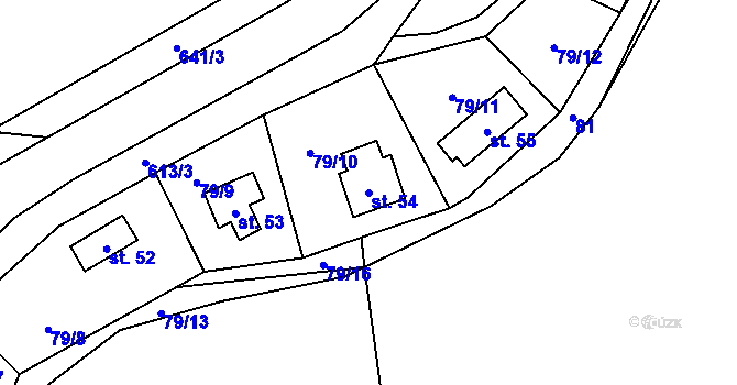 Parcela st. 54 v KÚ Sudoměř u Čejetic, Katastrální mapa