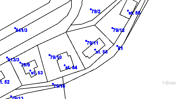 Parcela st. 55 v KÚ Sudoměř u Čejetic, Katastrální mapa