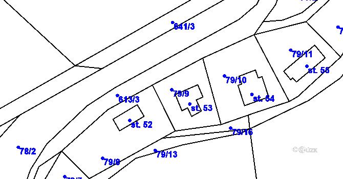 Parcela st. 79/9 v KÚ Sudoměř u Čejetic, Katastrální mapa
