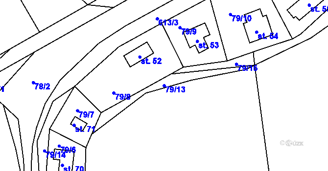 Parcela st. 79/13 v KÚ Sudoměř u Čejetic, Katastrální mapa