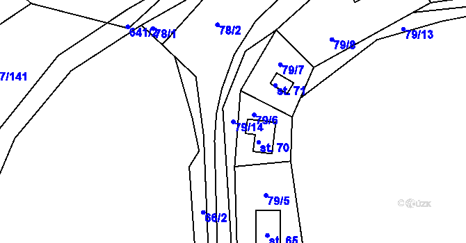 Parcela st. 79/14 v KÚ Sudoměř u Čejetic, Katastrální mapa