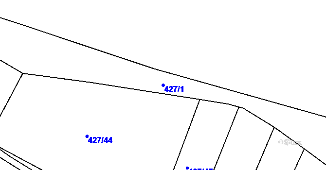 Parcela st. 427/1 v KÚ Sudoměř u Čejetic, Katastrální mapa