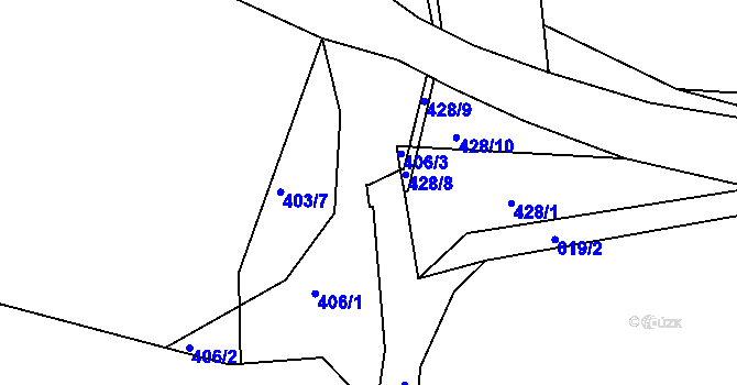 Parcela st. 428/3 v KÚ Sudoměř u Čejetic, Katastrální mapa