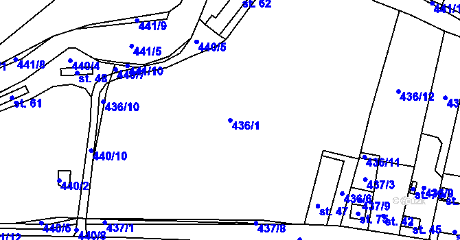 Parcela st. 436/1 v KÚ Sudoměř u Čejetic, Katastrální mapa