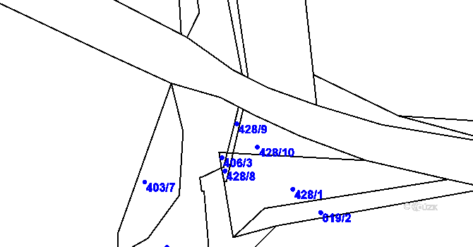 Parcela st. 428/9 v KÚ Sudoměř u Čejetic, Katastrální mapa