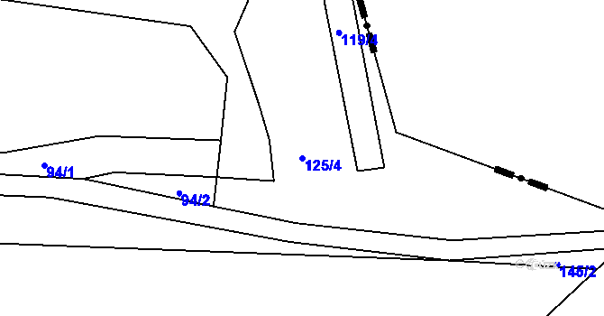 Parcela st. 125/4 v KÚ Sudoměř u Čejetic, Katastrální mapa