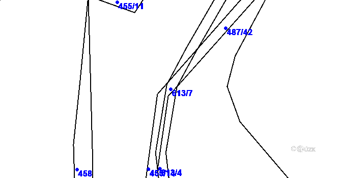 Parcela st. 613/7 v KÚ Sudoměř u Čejetic, Katastrální mapa